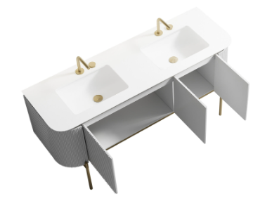 Crocky Double White Vanity Unit