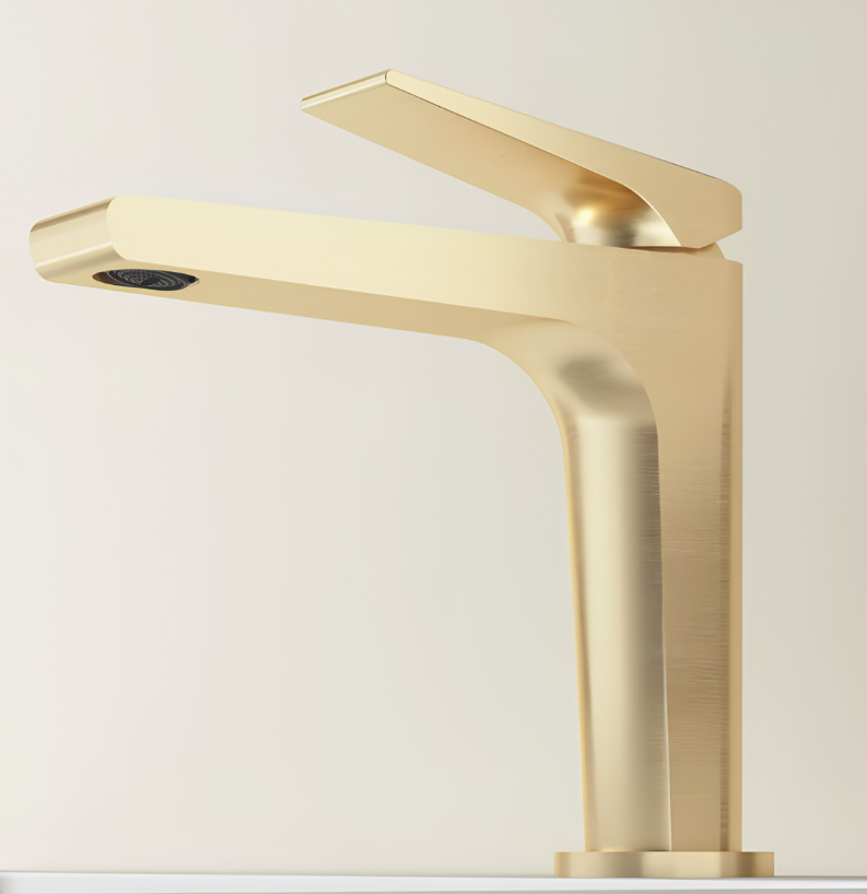 Fiorella Basin Medium Faucet Brushed Gold