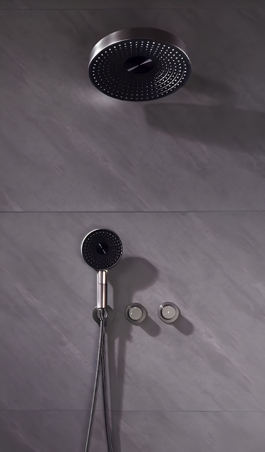 Rainwave 2 Shower System + Thermostatic Faucet – Gun Metal /Black